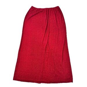VTG Patra Maxi Skirt Women 18 Red Glitter Shimmer Back Slit Elastic Waist Retro